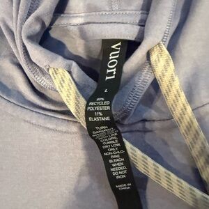 Vuori Light Blue Hoodie with Gray Accents